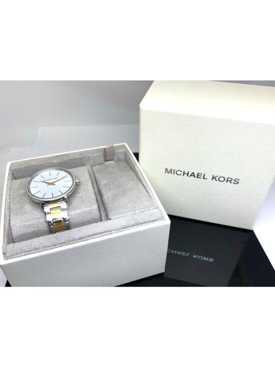 Michael Kors Womens Watch MK1041 Quartz White Dial Two Tone Stainless Steel 32mm main image 7